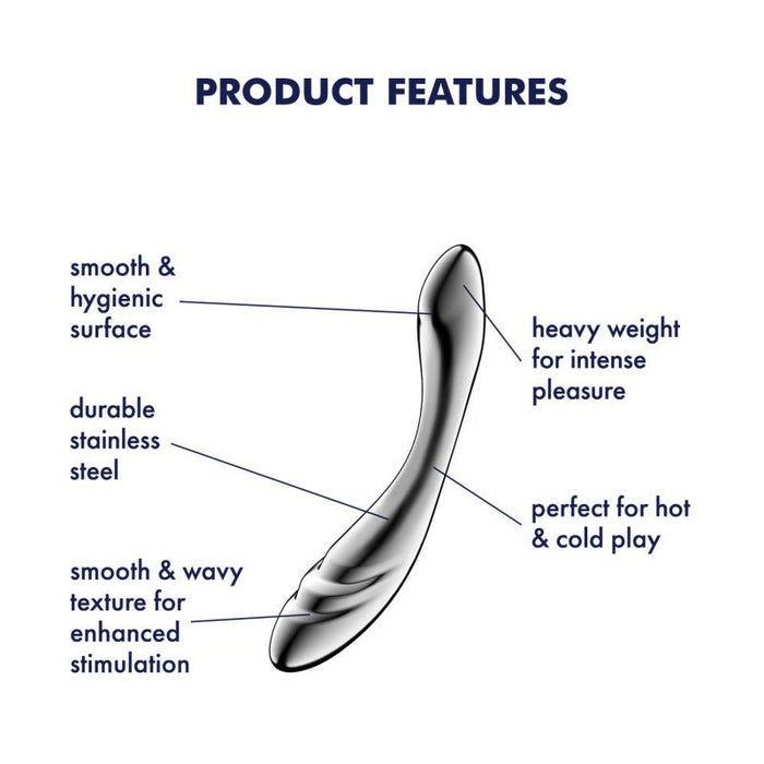 Satisfyer Pure Gravity 3 Metal Dildo, Silver