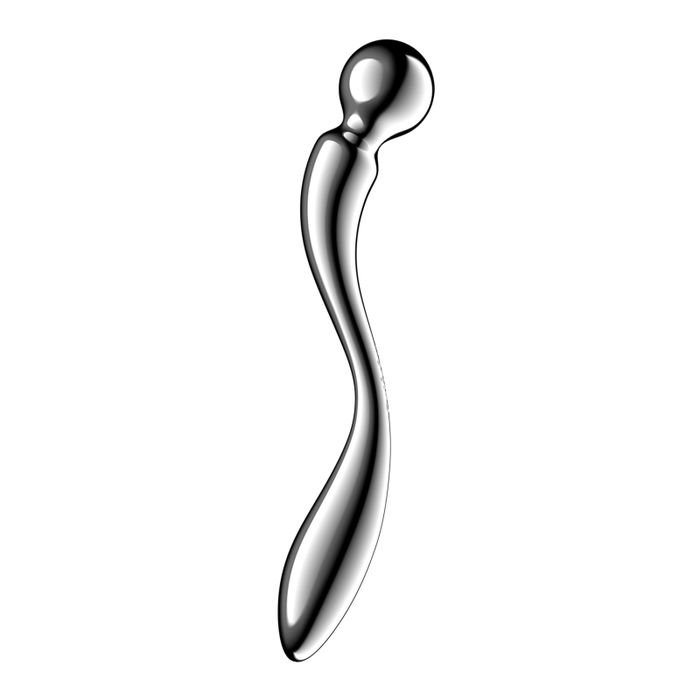 Silver massage tool on a white background