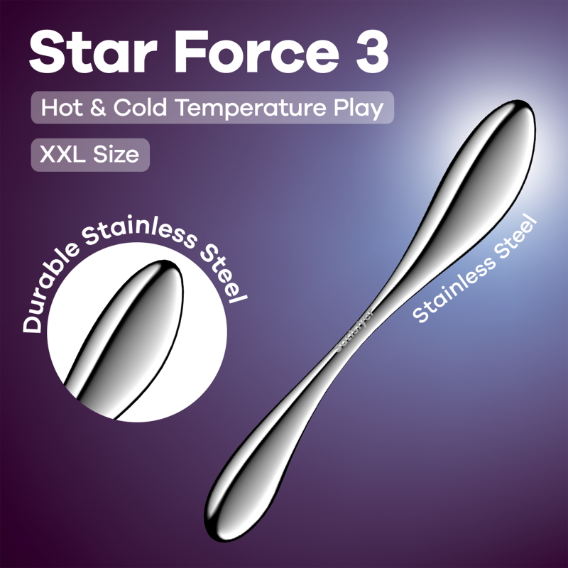 Satisfyer Star Force 3 Metal Dildo, Silver