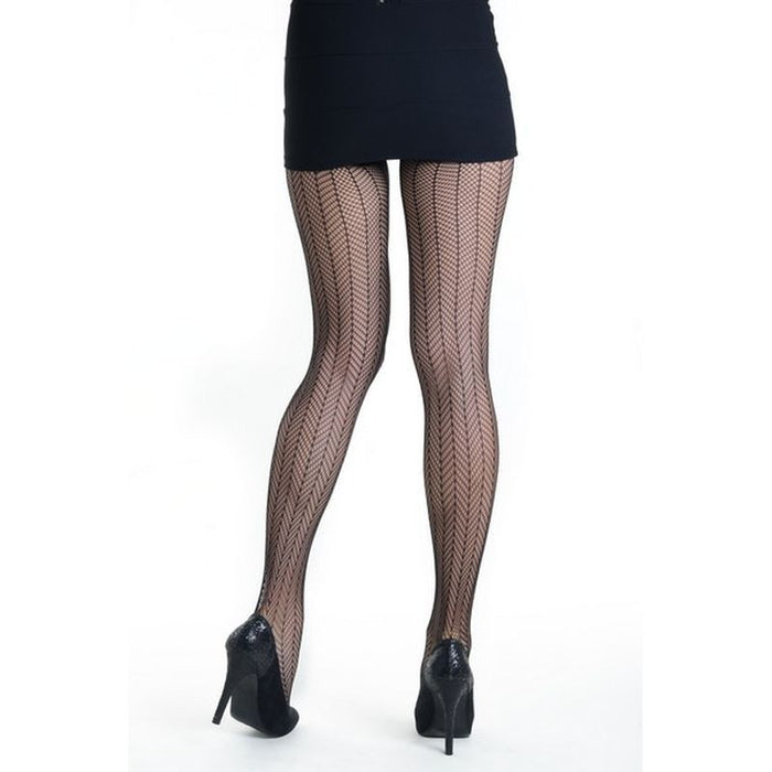Killer Legs Sensual Arrow Mesh Tights, Black, One Size