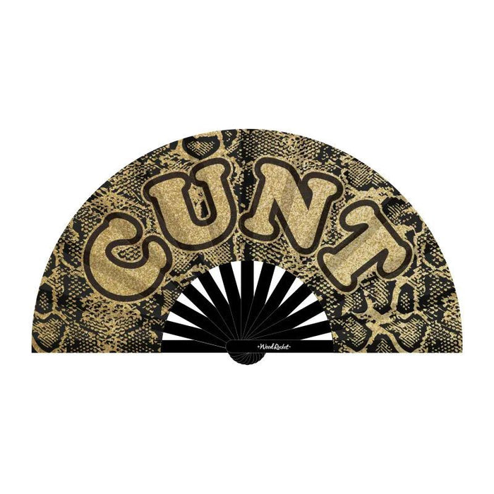Satin + Bamboo 'C*nt' Fan, Animal Print