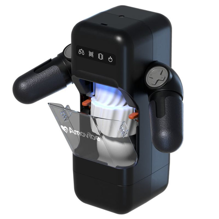 Game Cup Thrusting Vibrating & Heating Masturbator with Immersive Phone Holder and Hand Grip