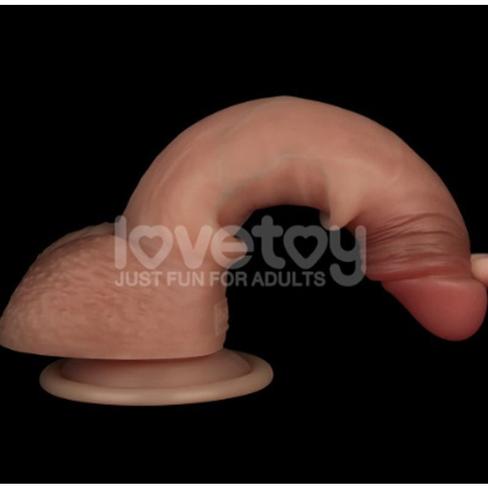 Lovetoy Sliding Skin Pro Dual Layer Silicone Dong, 7.5in, Flesh