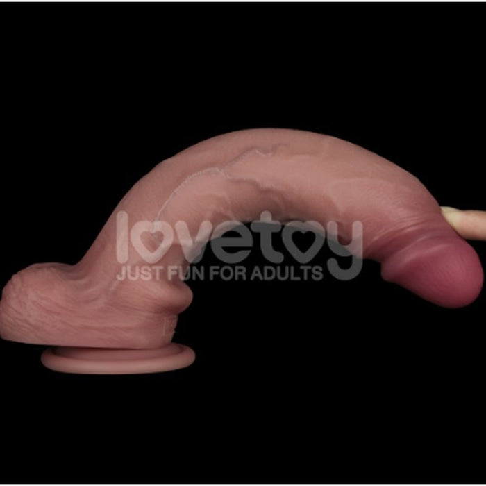 Sliding Skin Pro Dual Layer Silicone Dong, 10in, Flesh