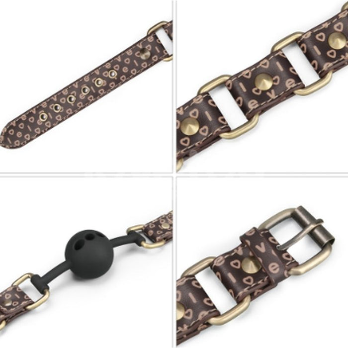 Lovetoy Rebellion Reign leather, Ball Gag, Brown