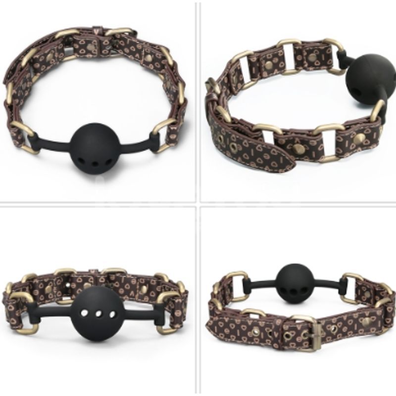 Lovetoy Rebellion Reign leather, Ball Gag, Brown