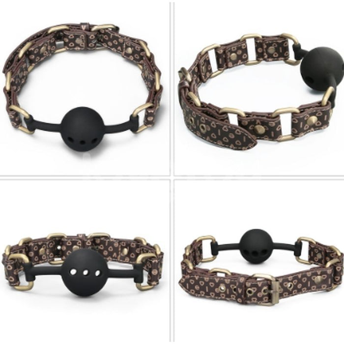 Lovetoy Rebellion Reign leather, Ball Gag, Brown