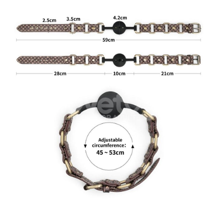 Lovetoy Rebellion Reign leather, Ball Gag, Brown