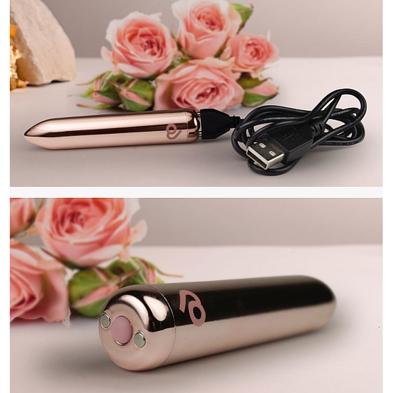 Rocks Off Golden Rose Rechargeable Bullet, Gold