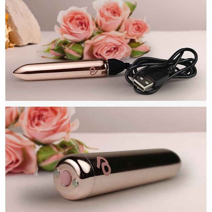 Rocks Off Golden Rose Rechargeable Bullet, Gold