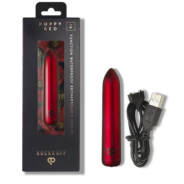 Rocks Off Poppy Rechargeable Bullet, Red