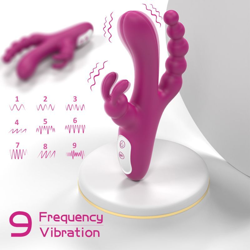 Joker Triple Ecstasy Vibrator, Purple