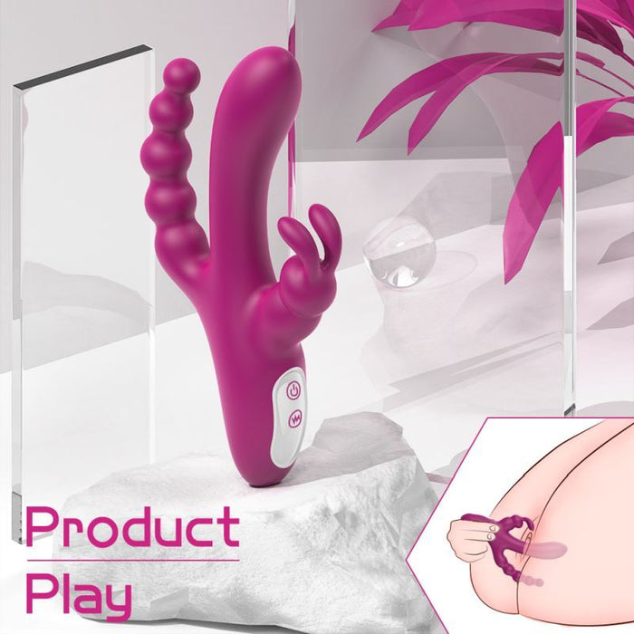 Joker Triple Ecstasy Vibrator, Purple