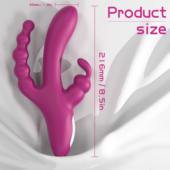Joker Triple Ecstasy Vibrator, Purple