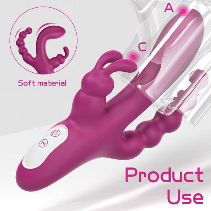 Joker Triple Ecstasy Vibrator, Purple