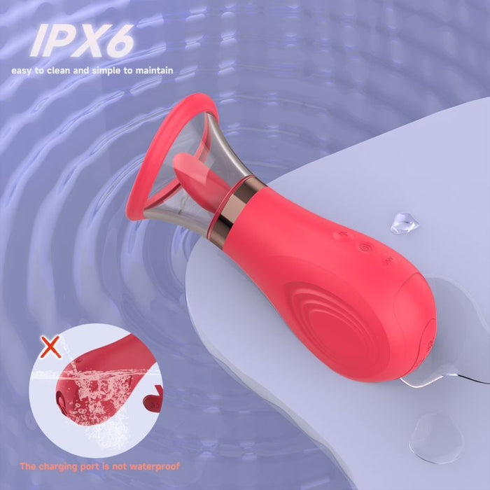 3-in-1 Sucking Licking Tickling Stimulator, Red