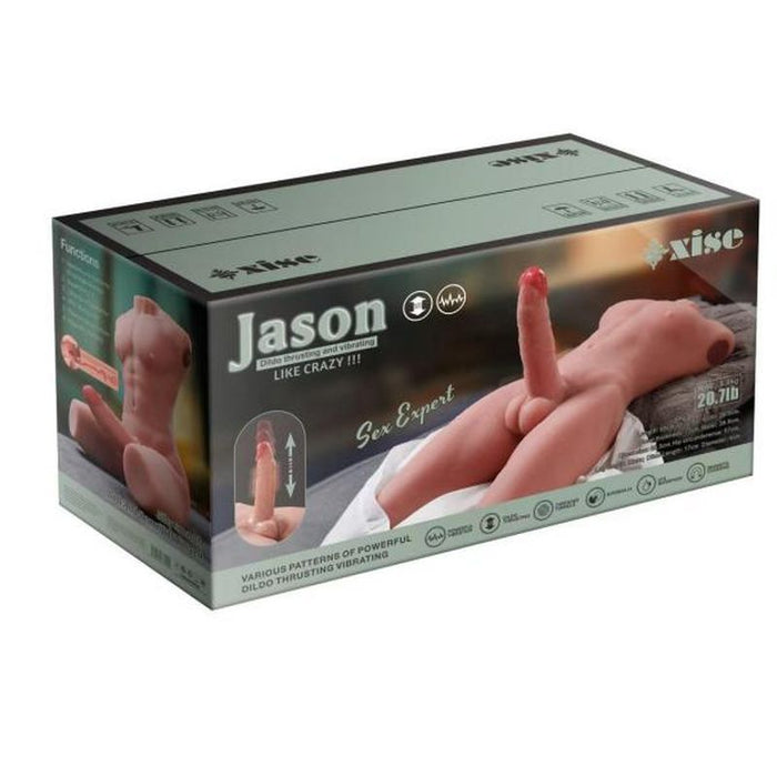 Jason 8kg USB Auto Thrusting 17cm Cock and Ass Male Torso, Flesh