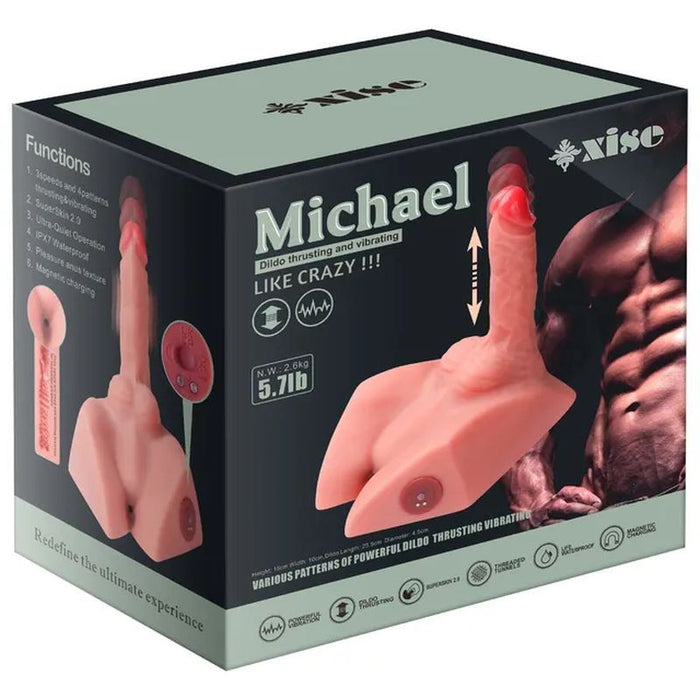 Michael 2.5kg USB Auto Thrusting 20cm Male Cock and Ass, Flesh