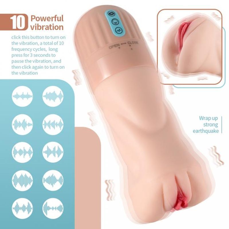 Suctroker Dual Hardness Vibrating Sucking Pussy, Flesh
