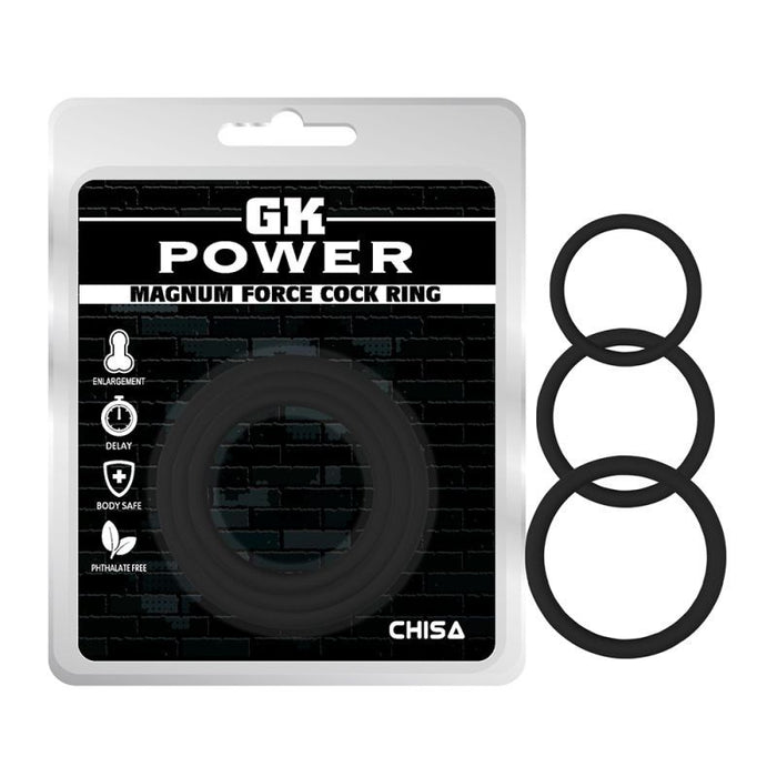 Magnum Force Cock Ring Set Black