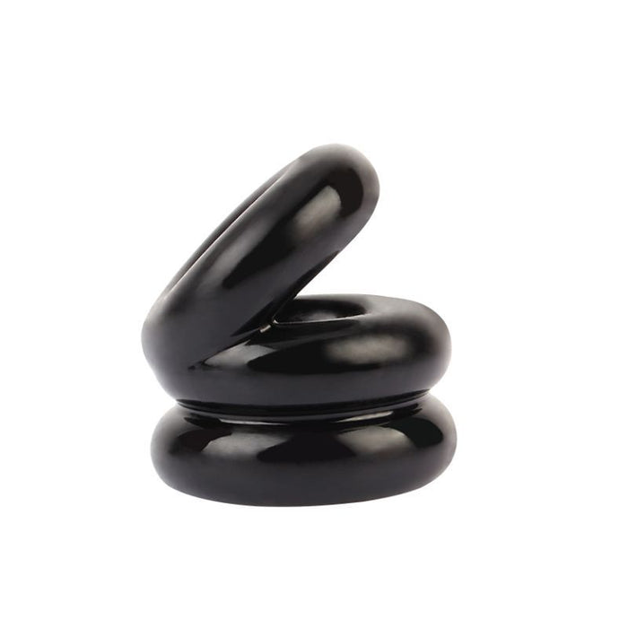 Stacked Dual Pleasure Ring Black