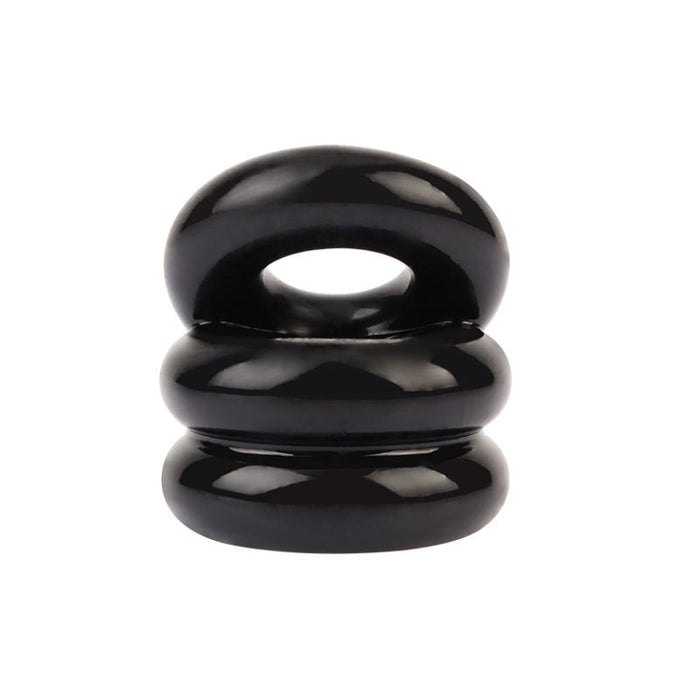 Stacked Dual Pleasure Ring Black