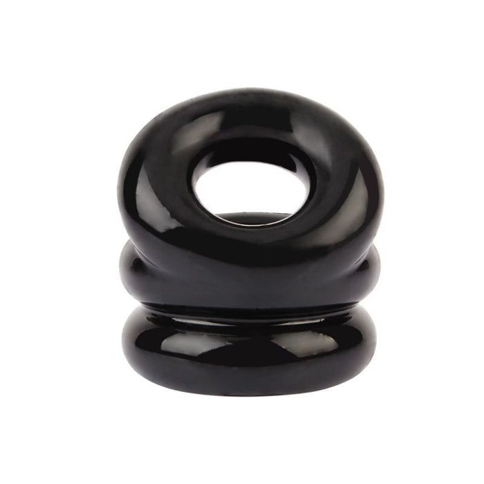 Stacked Dual Pleasure Ring Black