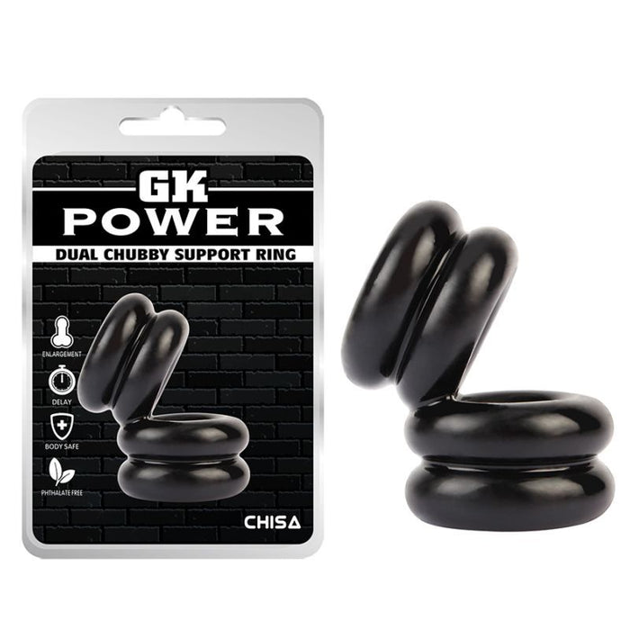 Double Stacked Dual Pleasure Ring Black