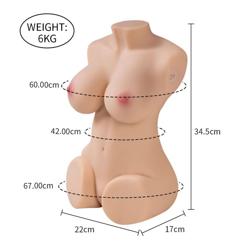 Wendy 6kg Remote Control Pussy And Ass Female Torso, Flesh