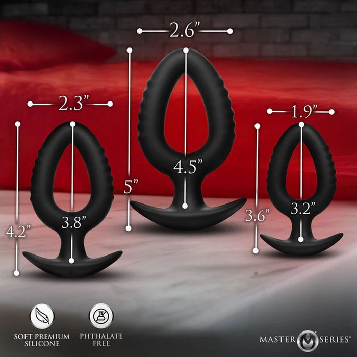 3 Pc Hollow Silicone Squeeze Plug Anal Trainer Set