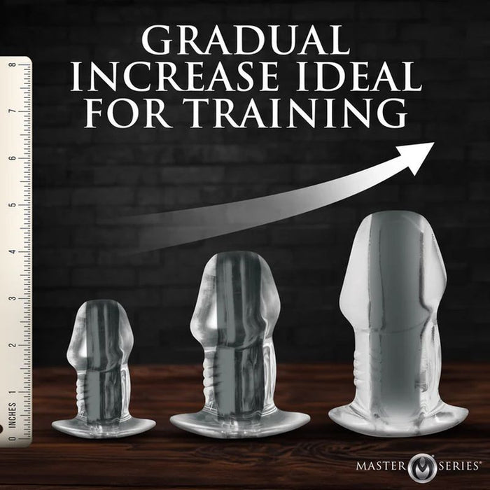 Dicked Clear Hollow Anal Plug 3pc Set