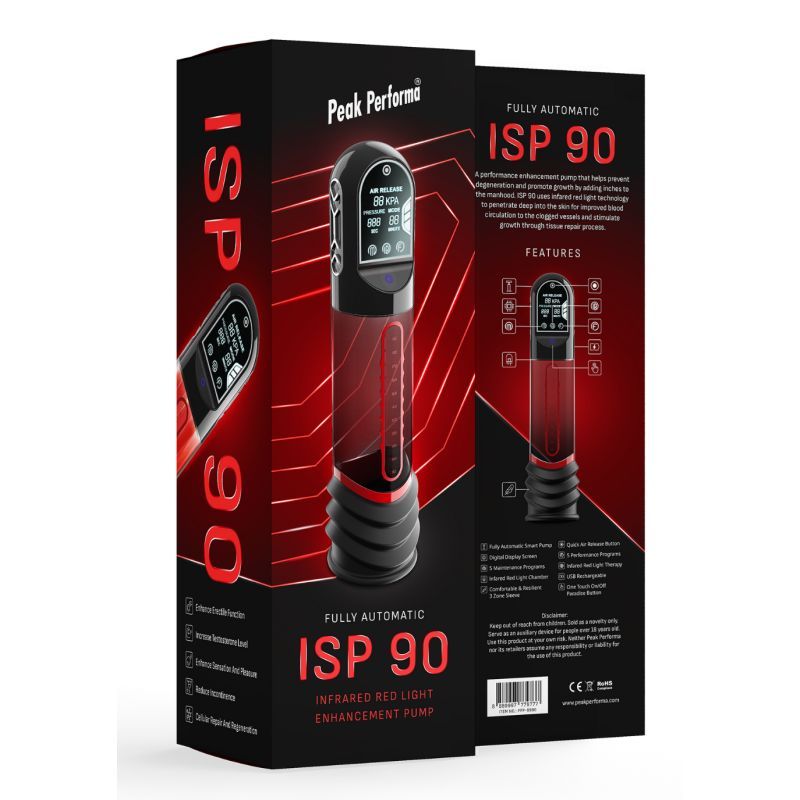 ISP90 Curve Infrared Automatic Penis Pump Red