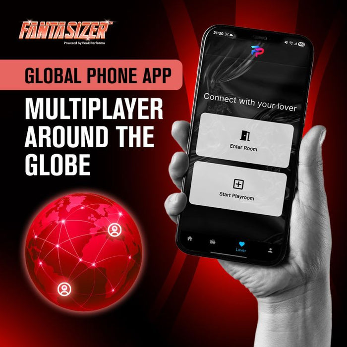 Peak Performa Hypershaker Automatic App Controlled LCD Masturbator, Red