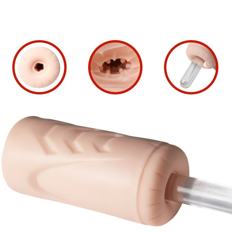 XISE Suctroker Dual Density Vibrating Sucking Vaginal Masturbator V1, Flesh