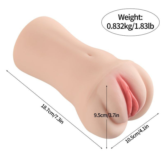 XISE Brenna Dual Density 3 Speed 7 Mode Vibrating Realistic Masturbator, FLesh
