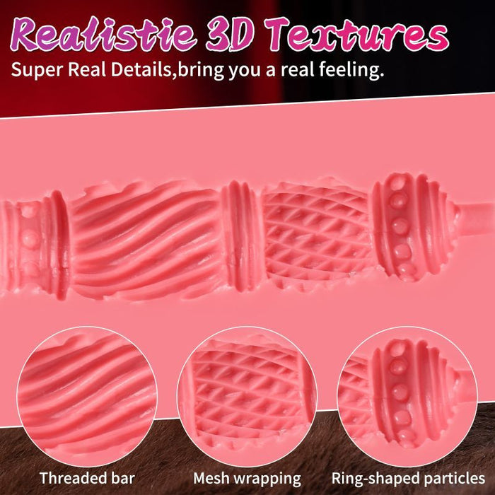 XISE Eliza App Controlled Thrusting Vibrating Realistic Vaginal Masturbator, Flesh