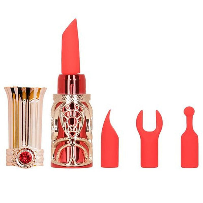 BMS Ruby Kiss 4 In 1 Lipstick Vibrator, Red