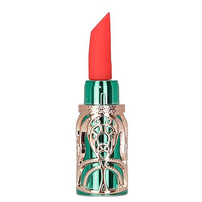 BMS Emerald Kiss 4 In 1 Lipstick Vibrator, Green/Gold