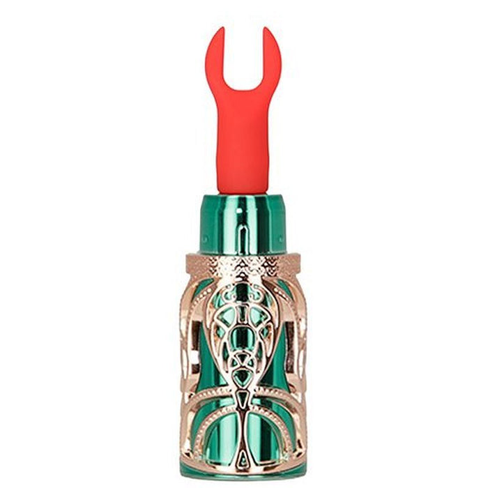 BMS Emerald Kiss 4 In 1 Lipstick Vibrator, Green/Gold