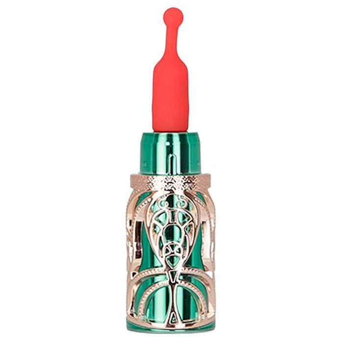 BMS Emerald Kiss 4 In 1 Lipstick Vibrator, Green/Gold