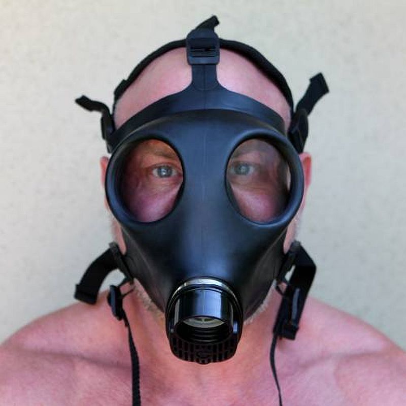 Sport Fucker Adjustable Rubber Gas Mask, Black