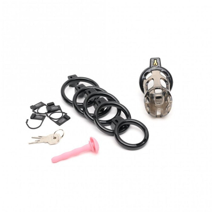 Sport Fucker Gladiator Size 1 Soft Cock Cage with Pussification Plug, Black