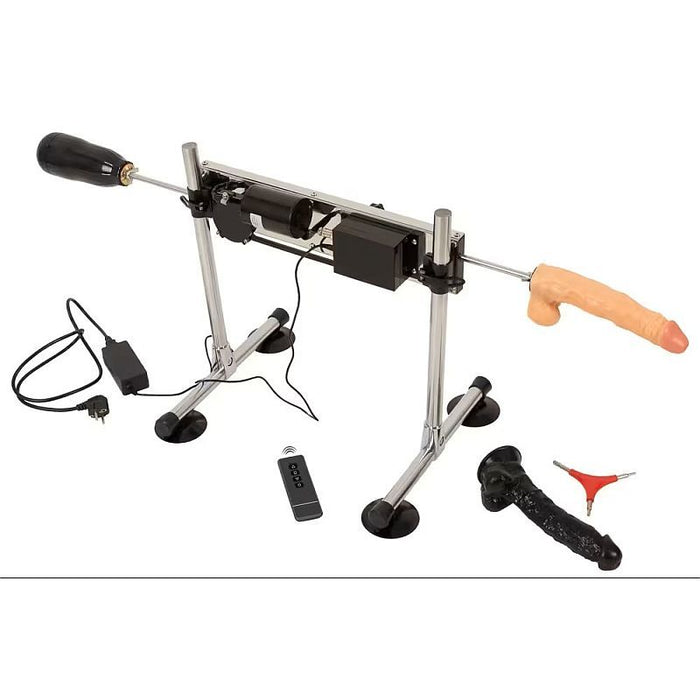MixJoy Dual Sided Sex Machine with Attachments, Black