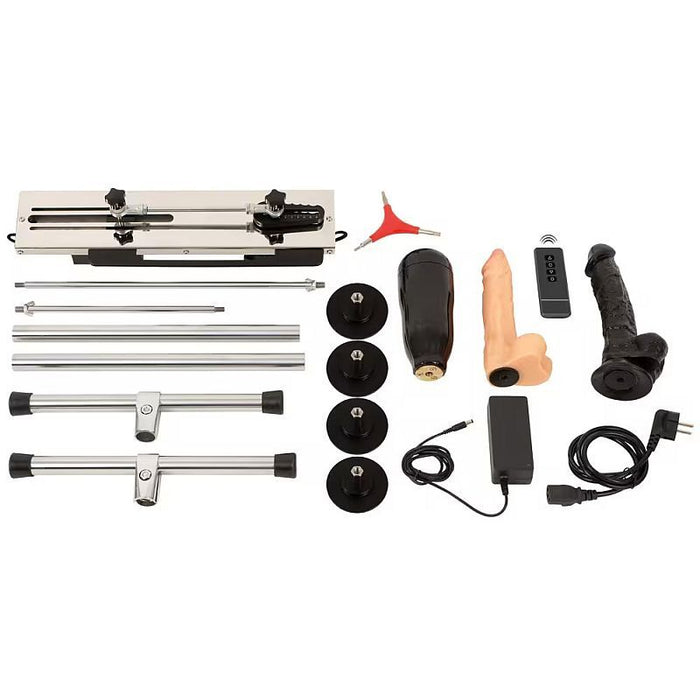 MixJoy Dual Sided Sex Machine with Attachments, Black