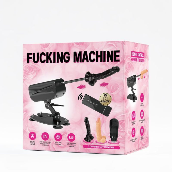 MixJoy Sex Machine Kit with Remote Control & Attachments, Black