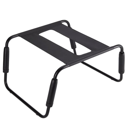 Black folding sex chair on a white background