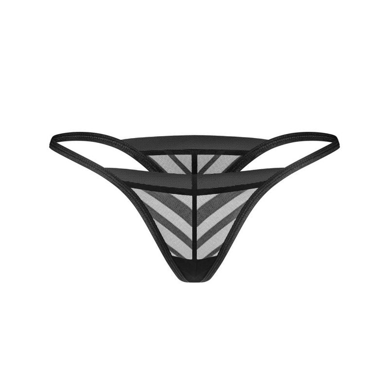 Obsessive Lune Bellis Thong, Black, XS/S