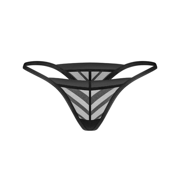 Obsessive Lune Bellis Thong, Black, M/L