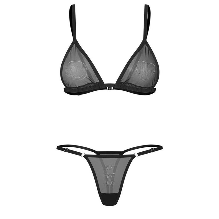 Obsessive Lingerie 'Wet Me' 2 Pc Bra Panty Set, Black, S/M, L/XL