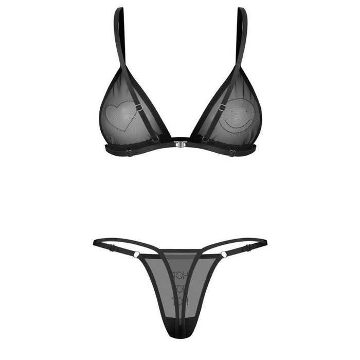 Obsessive Lingerie 'Wet Me' 2 Pc Bra Panty Set, Black, S/M, L/XL